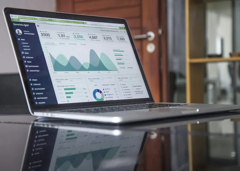 Dashboard of monthly KPIs and charts from a management accounts pack
